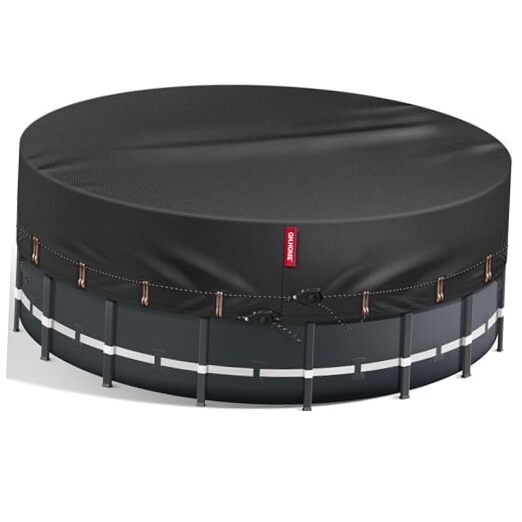 800D Winter Pool Cover 12FT Round [2025 Upgraded Heavy Duty 12Ft (Round Pool)