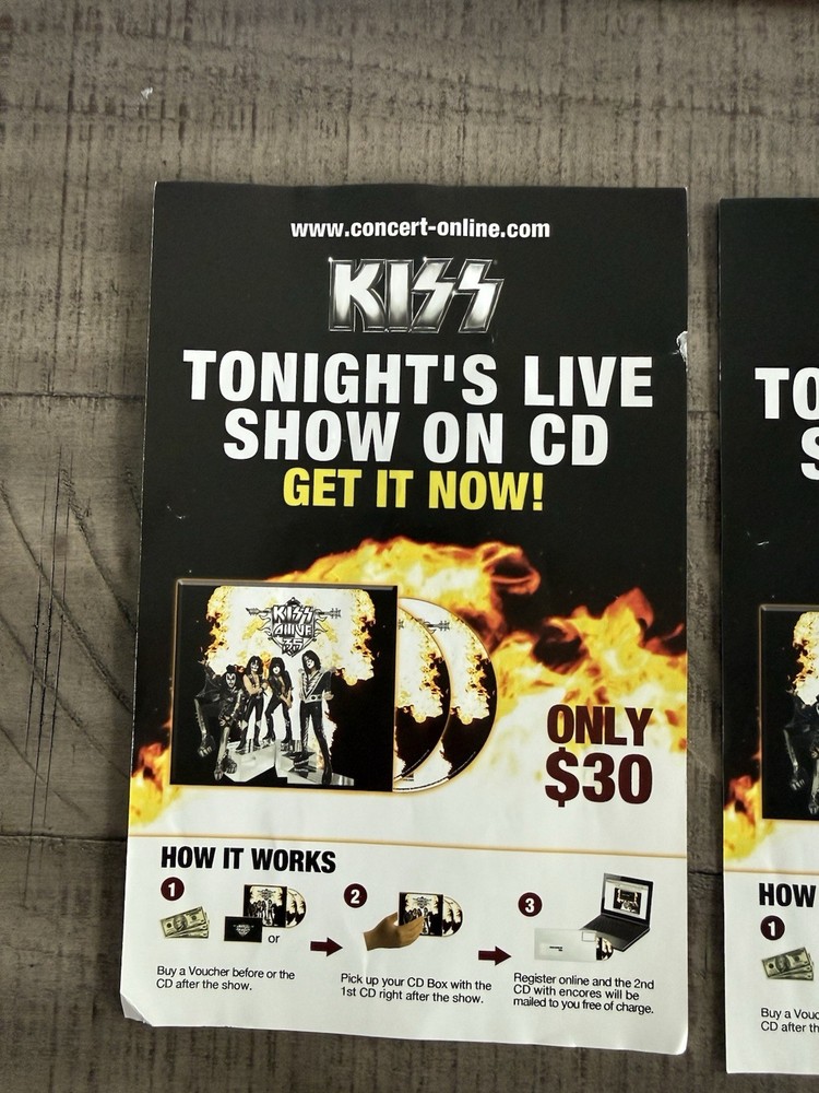 Kiss Alive 35 Concert Ad Flyers(4) Gene Simmons Dr Pepper Ads(2) Kiss Tattoos(1)
