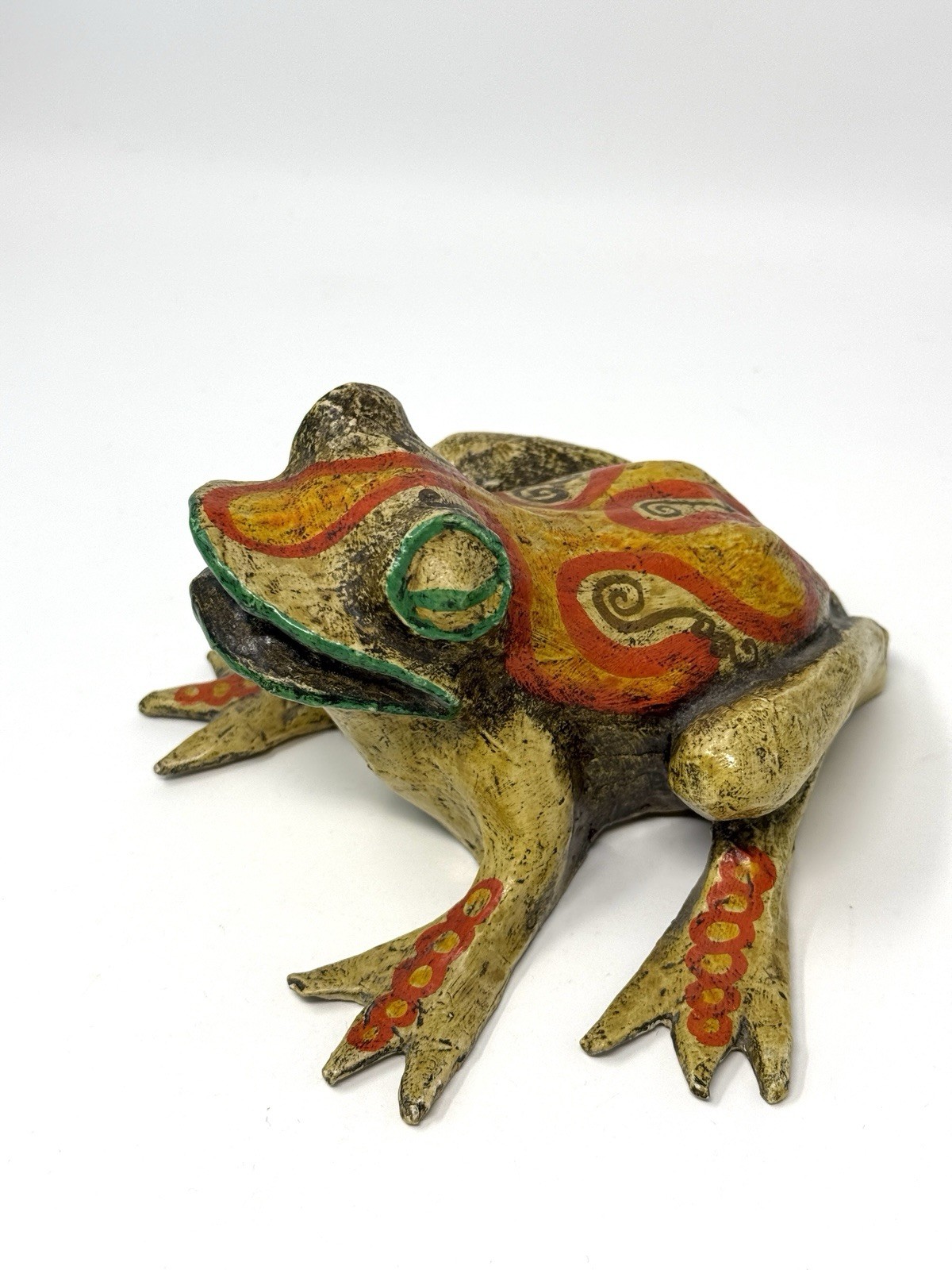 Vintage 60s/70s Artist Signed Paper Mache Frog, Mexico