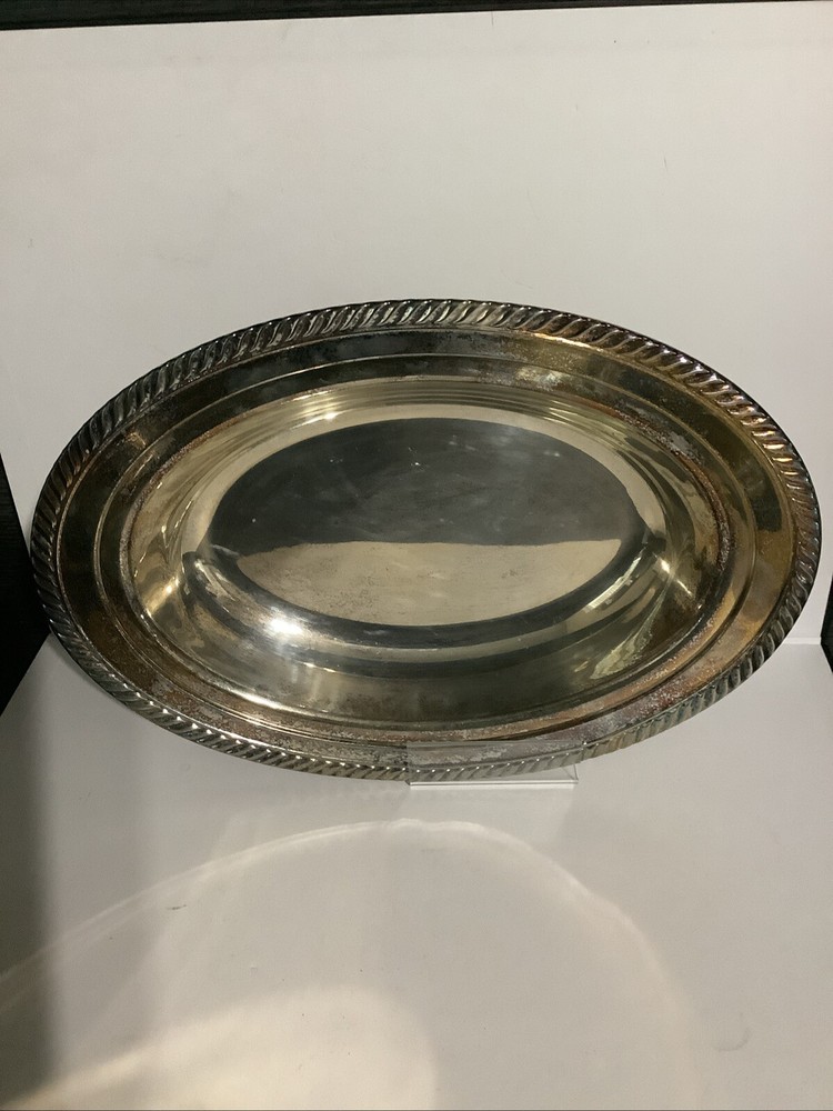 Vintage Oval Serving Bowl 12”x9” Silver Plate