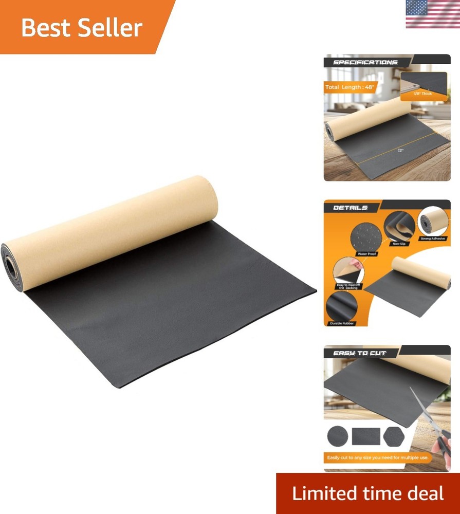 Versatile 1/8” Thick Adhesive Foam Rubber Sheet - Ideal for Insulation & Gaskets