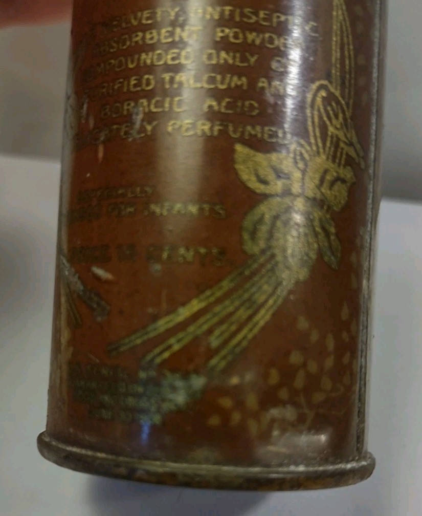 Antique Larkin Violet Talcum Powder Vanity Advertising Tin Buffalo NY