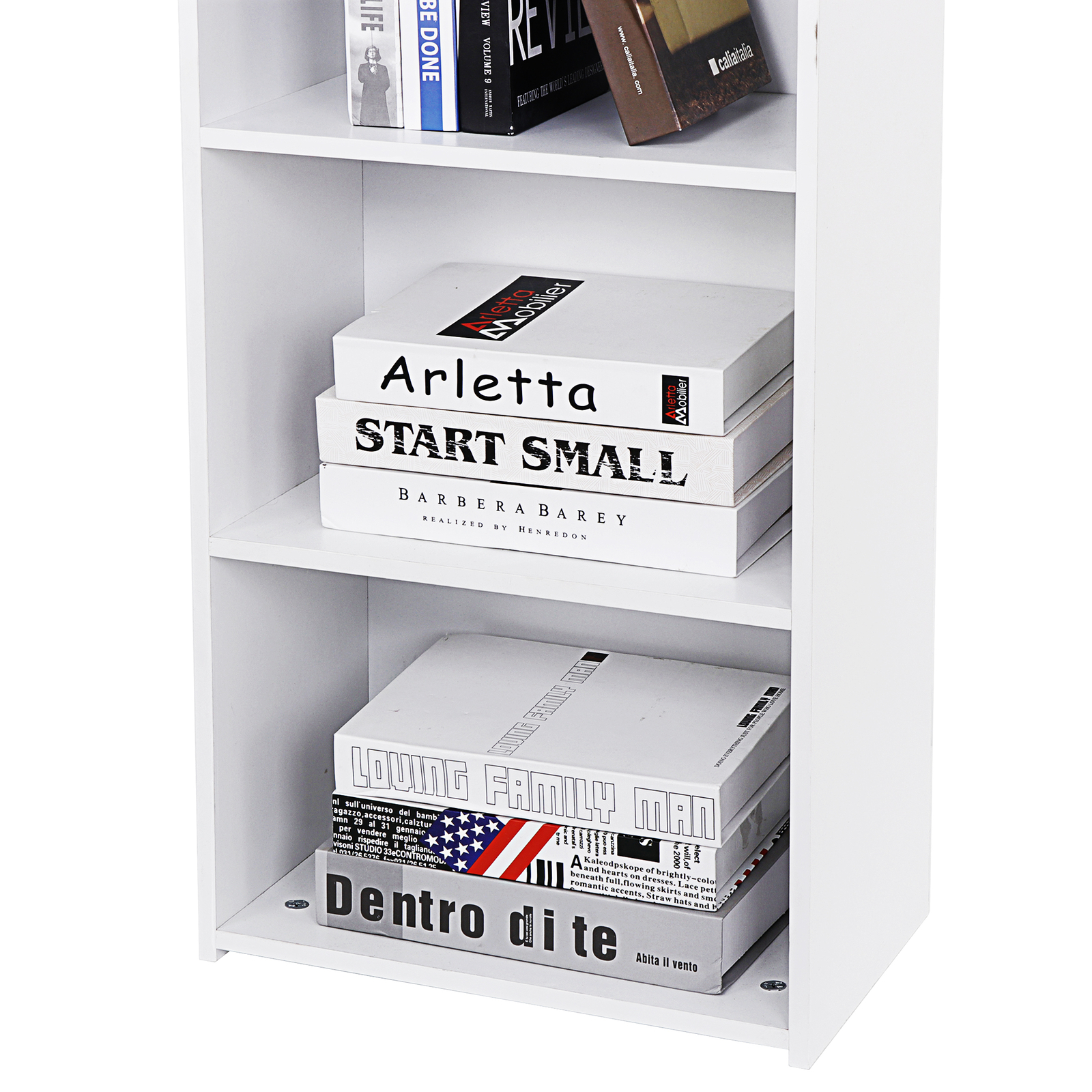 5 Shelves White Display Storage Cabinet Bookshelf for Home and Office