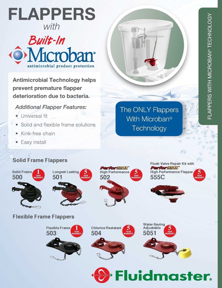 Fluidmaster Toilet Flapper Red Microban 504