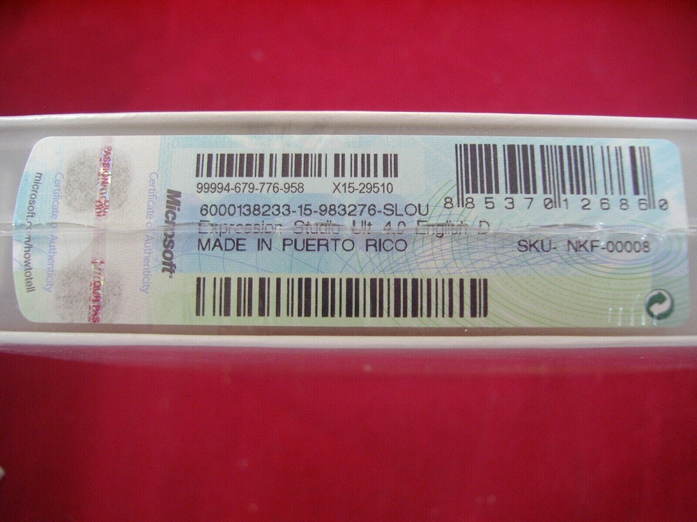 MS Microsoft Expression Studio 4 Ultimate Full English Retail DVD Version=SEALED