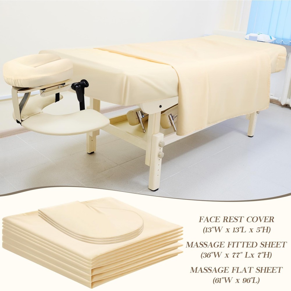 9 Pcs 3 Set Microfiber Massage Table Sheets Set Bulk Includes Flat Sheet, Fit...