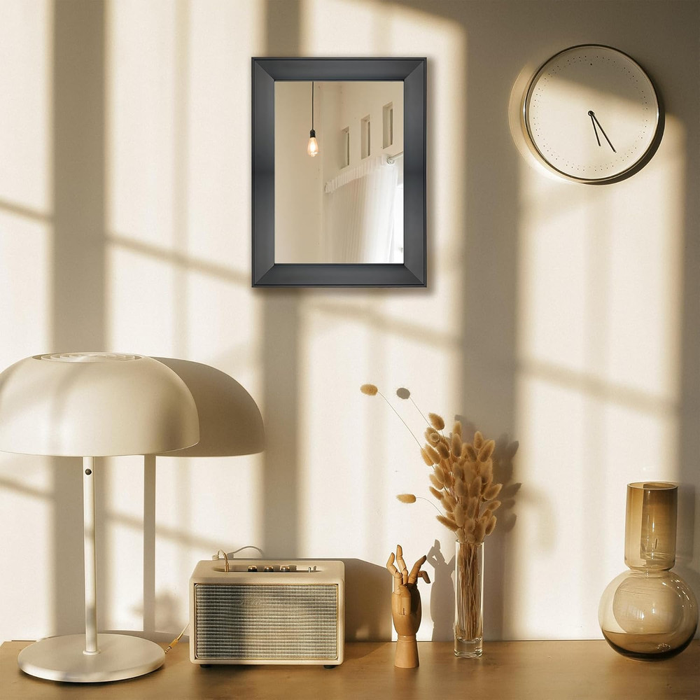 Rectangular Wall Mirror 12" X 16" Framed Mirror for Bathroom, Bedroom, Entryway,