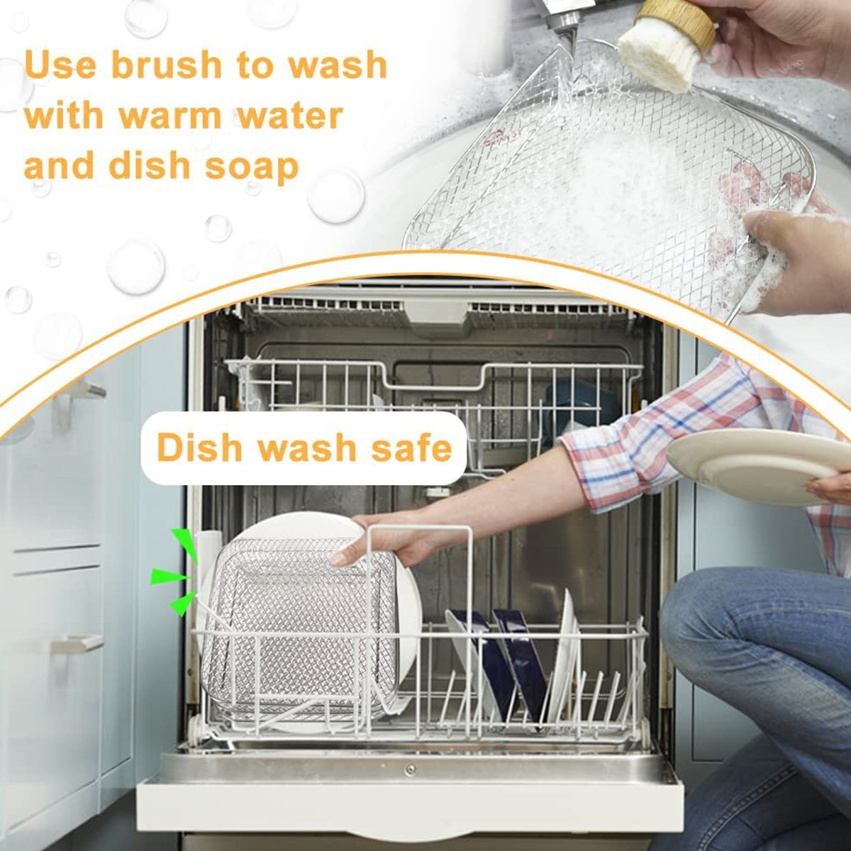 3 Layer Air Fryer Basket Rack Stainless Steel Dehydrator Set