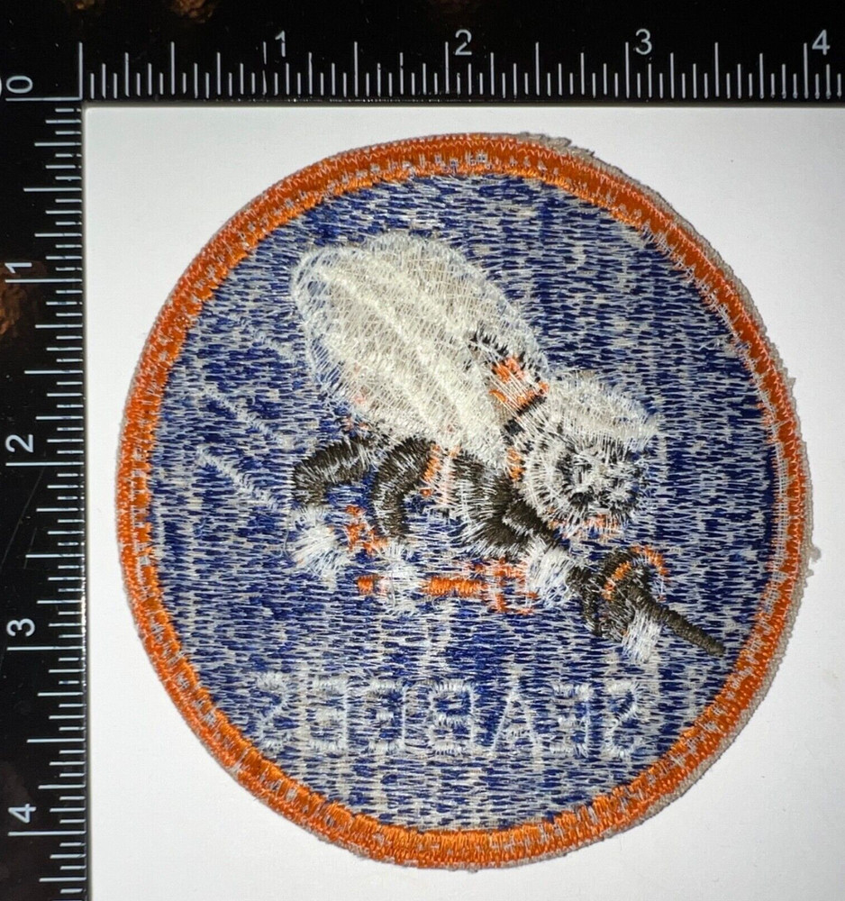 WW2 USN Navy CB Seabees Construction Battalion Orange Edge LARGE 4” JACKET Patch