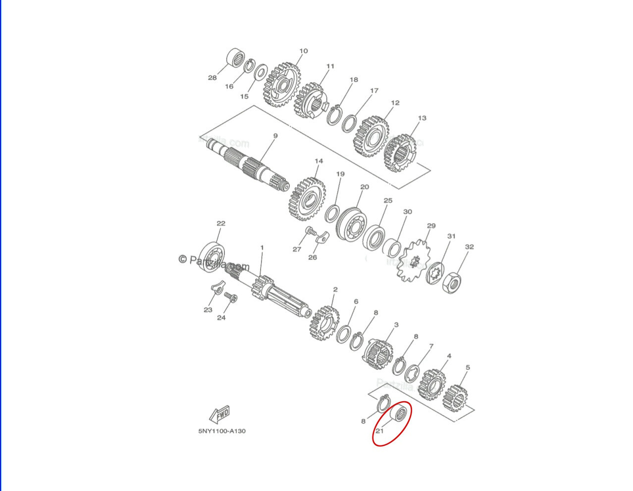 Bearing Transmission For Yamaha DT125 DT175 YZ100 YZ125 IT175 IT200 MX175