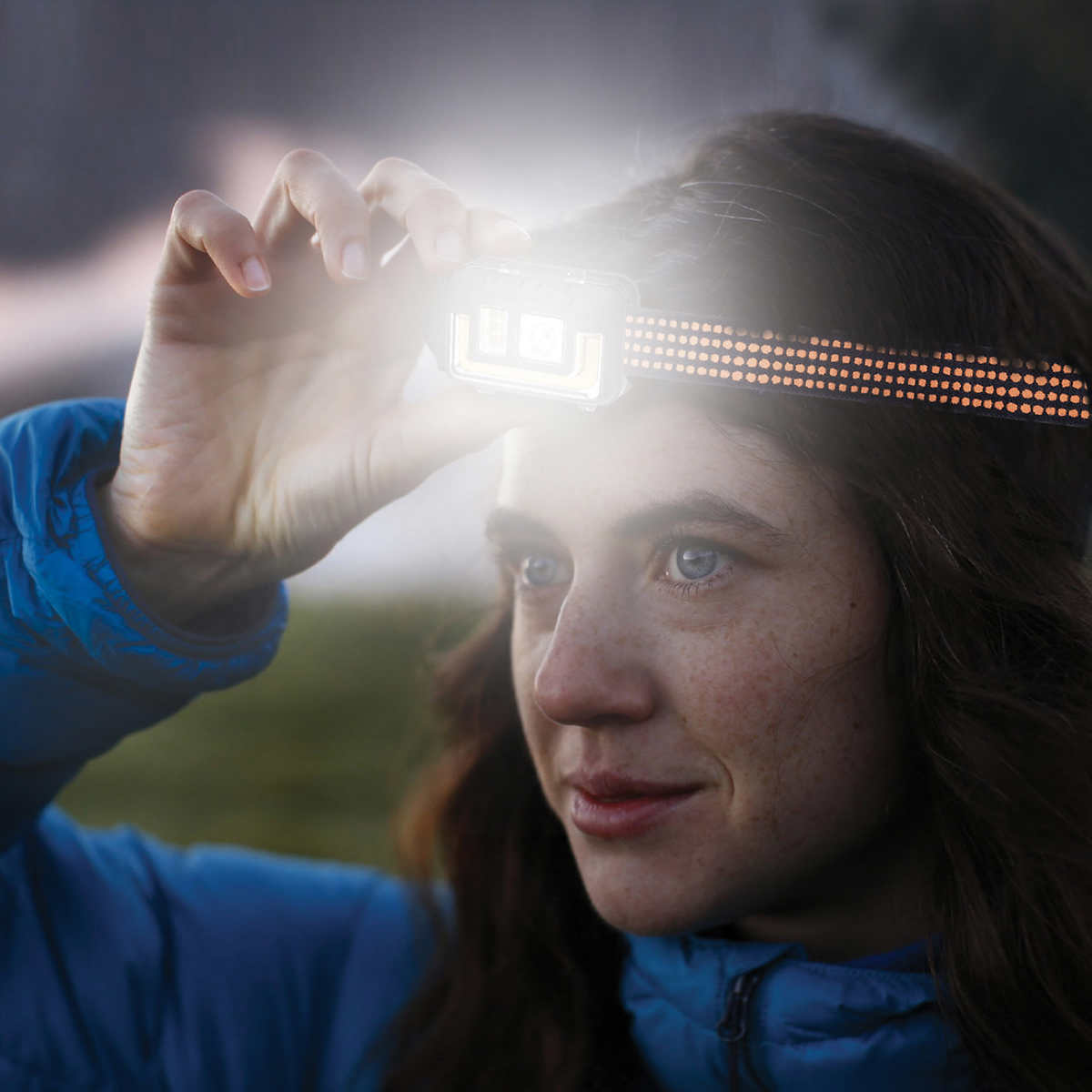 3 Pack Duracell 575 Lumen LED COB Headlamps 6 Beam Modes Batteries Included