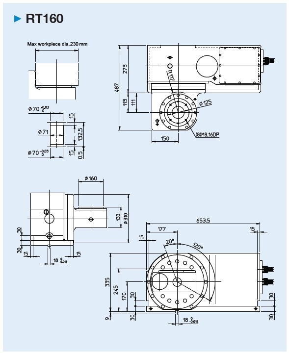 5 axis rotary table Sankyo CNC, for mitsubishi control