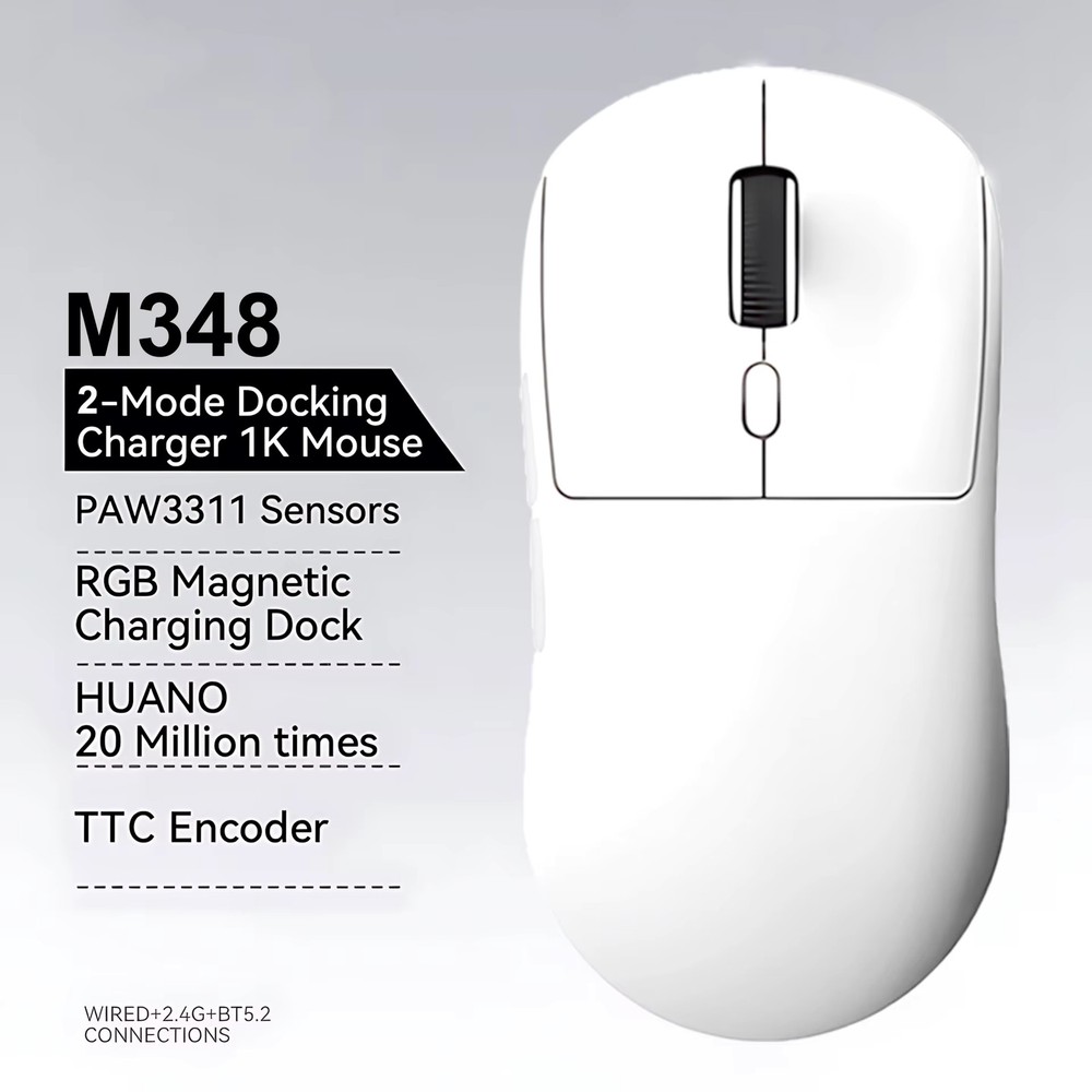 M348 Superlight Mouse Bluetooth 2.4G Wireless Gaming Mouse Flagship Chip Gaming