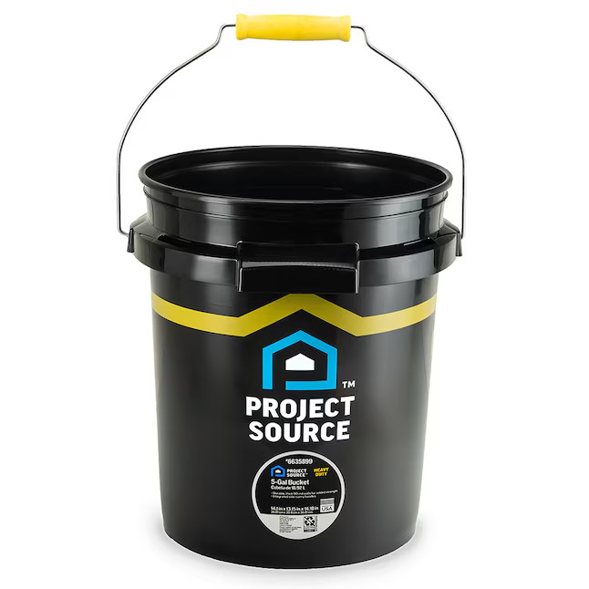 Project Source Heavy Duty 5-gallon Plastic Black General bucket