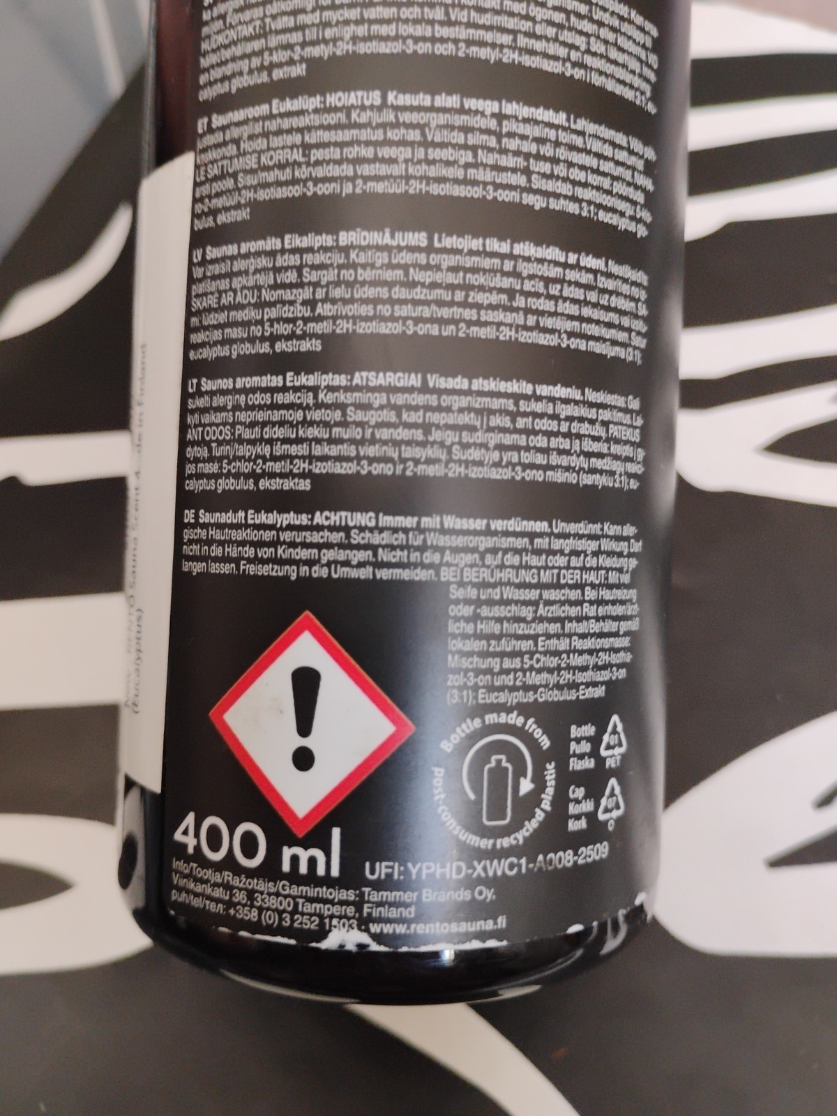 Rento Sauna Scent Sauna Oil EUCALYPTUS Aroma Fragrance 400ml Bath New