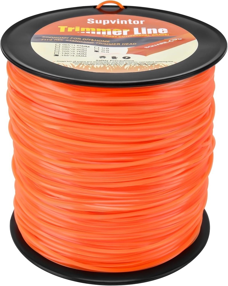.155 Heavy Duty Square Trimmer Line 5LB - 478FT Commercial Weed Wacker String