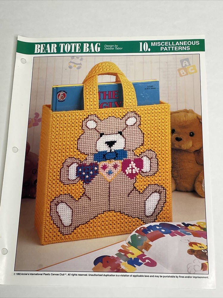 Bear Tote Bag Annie's Plastic Canvas Pattern