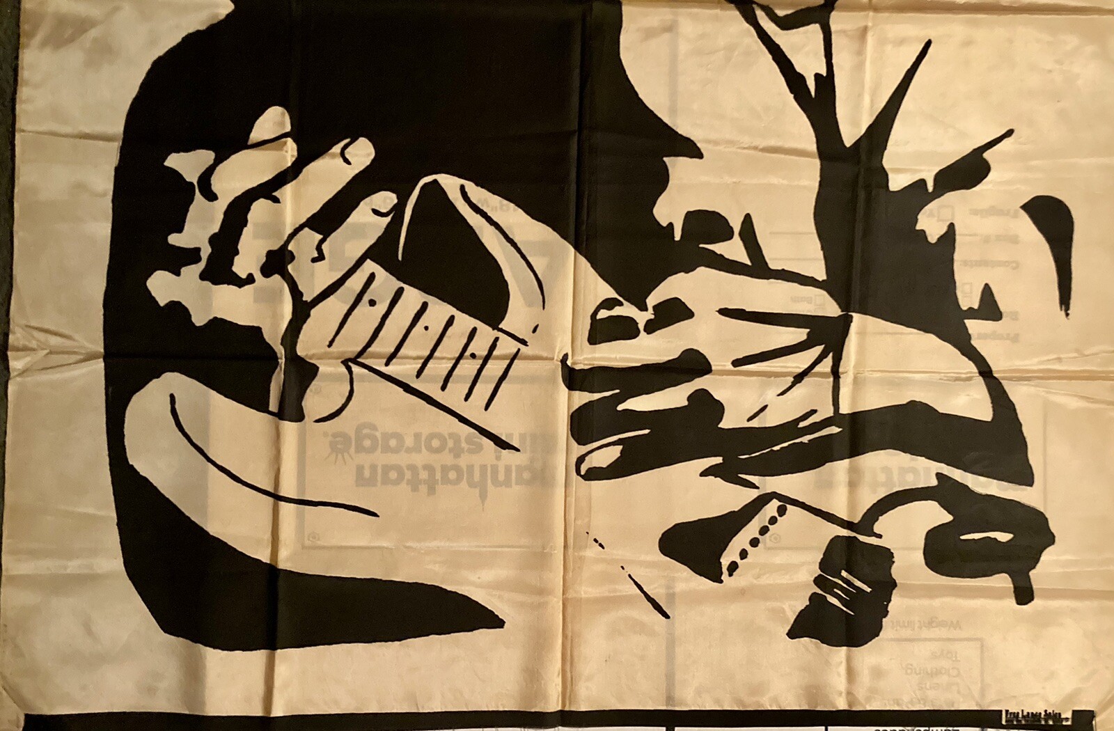 JIMI HENDRIX RARE VINT 1980S ARE YOU EXPERIENCED LARGE BANNER/TAPESTRY 58 L 45 W