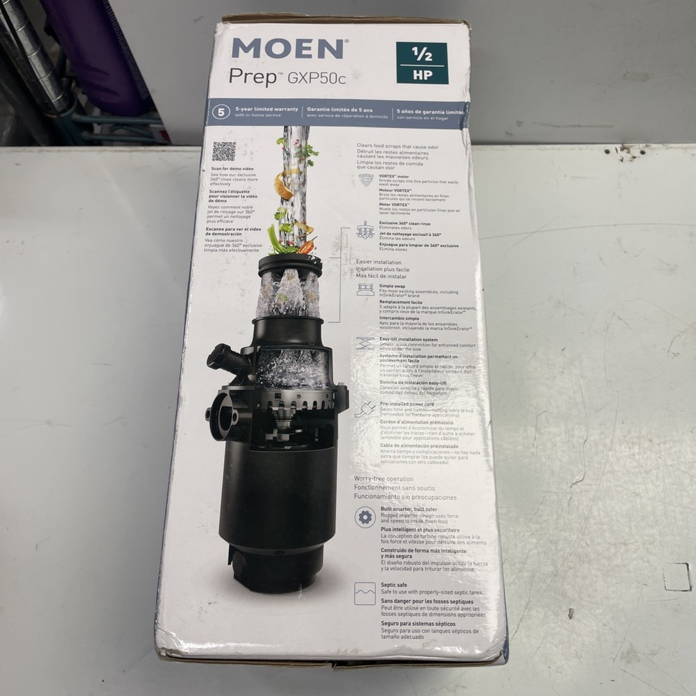Moen GXP50C PRO The Prep Series 1/2 HP Continuous Feed Garbage Disposal