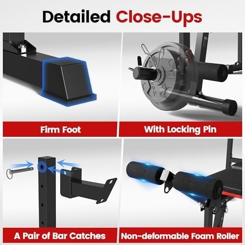 Adjustable Weight Bench Set With Removable Rowing Leg Catch, 880LBS Foldable ...