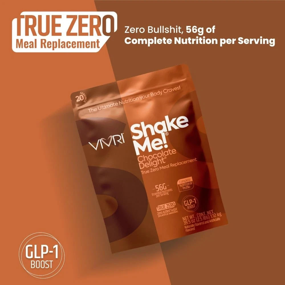VIVRI ShakeMe TRUE ZERO Chocolate | Complete Meal Replacement | 20 Servings |...
