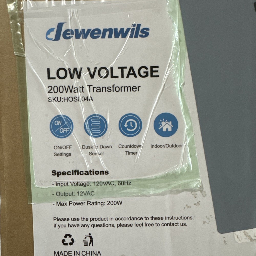DEWENWILS 200WLow Voltage Landscape Transformer, W/ Timer and Photocell Sensor