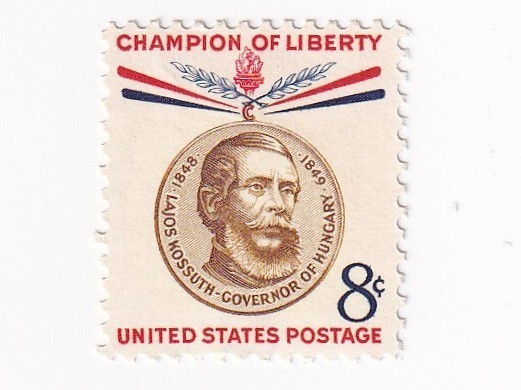 STAMP US SCOTT 1118 "Lajos Kossuth" 8 CENT 1958 MH HAS FAULT