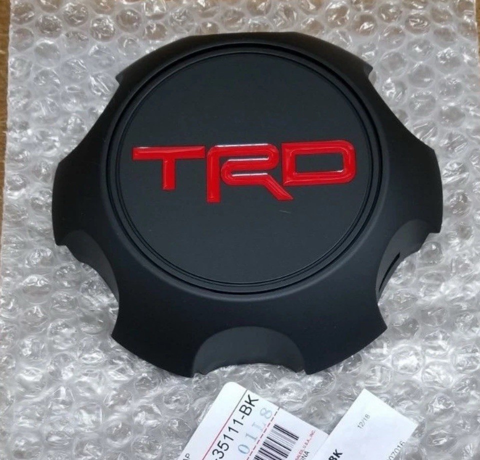 4 Toyota TRD Matte Black Center Cap Set Tacoma 4Runner FJ Cruiser PTR20-35111-BK