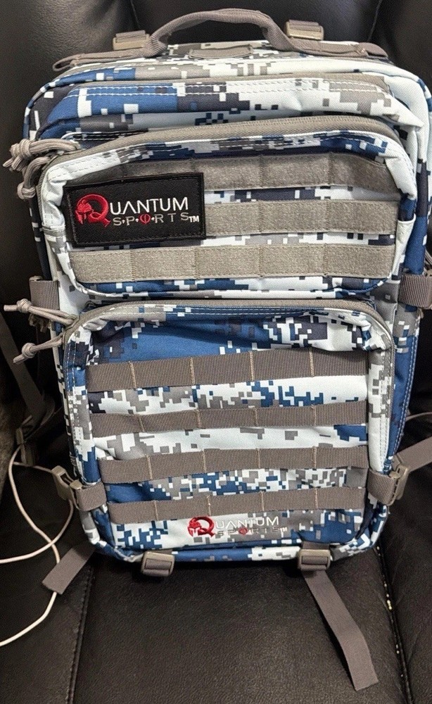 Quantum Sports Trading Card Case Tactical Camouflage Blue Backpack