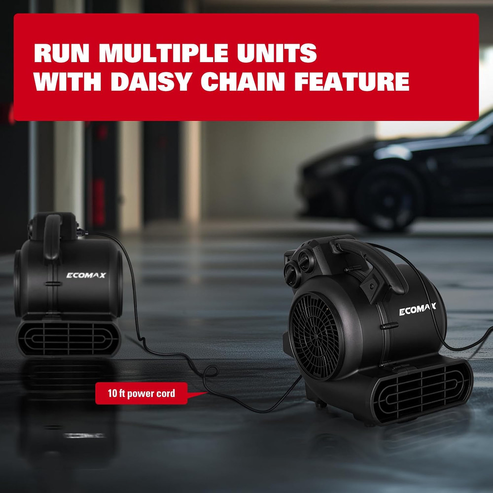 950 CFM Air Mover & Carpet Dryer - 3 Speeds, Stackable, Timer Function