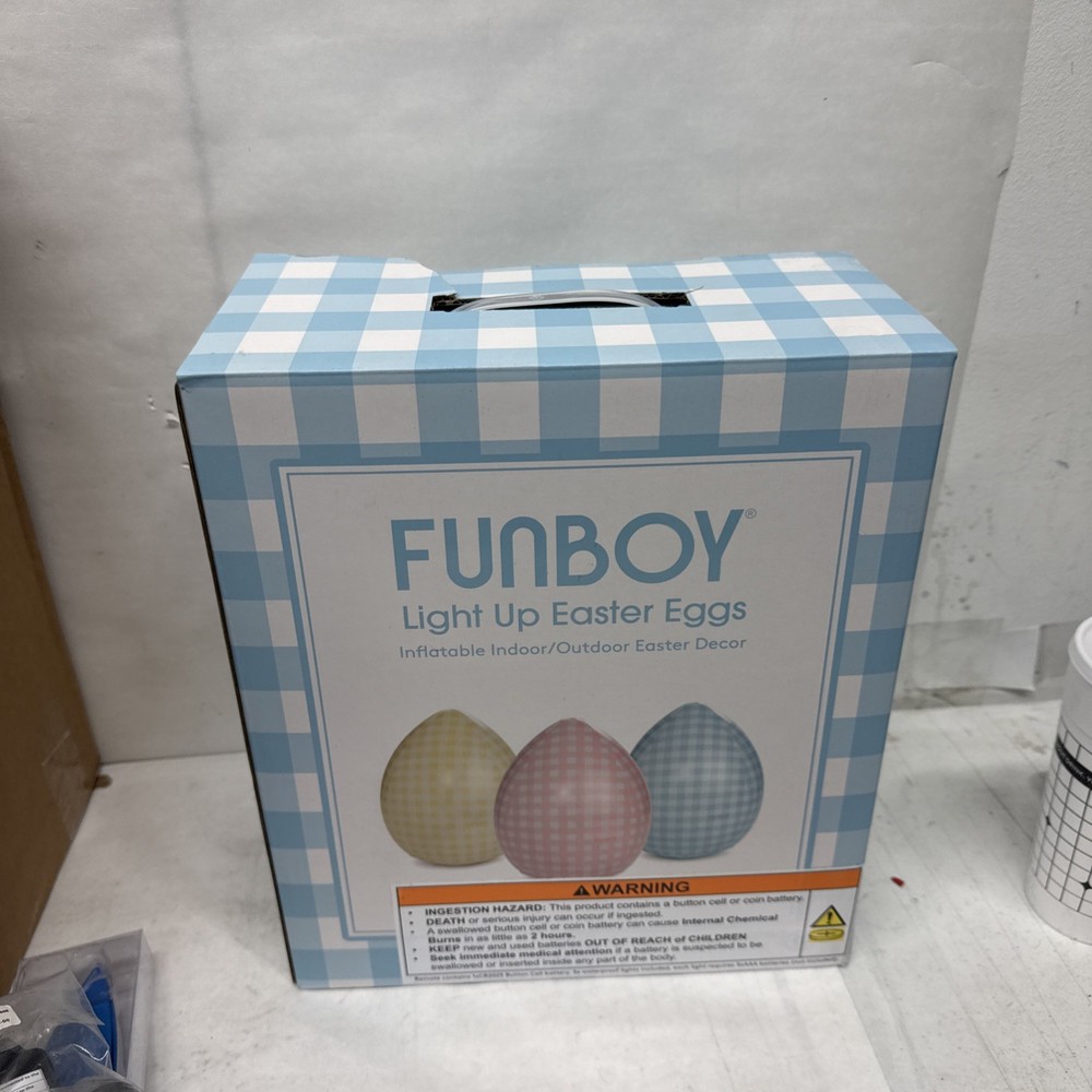 Funboy Light Up Easter Eggs Inflatable Indoor/Outdoor Easter Decor  3Pk