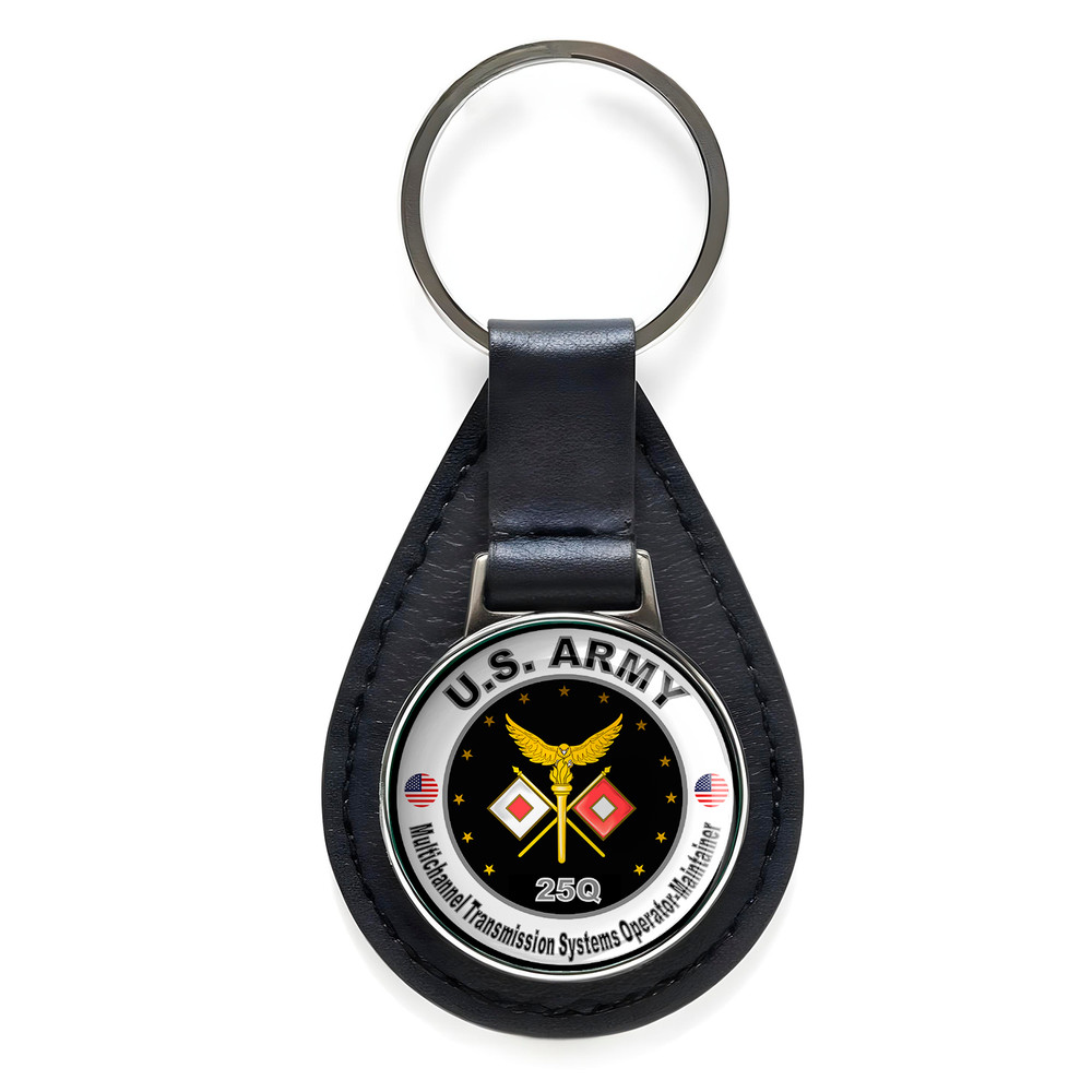 US Army Multichannel Transmission System Operator - Maintainer Leather Keychain