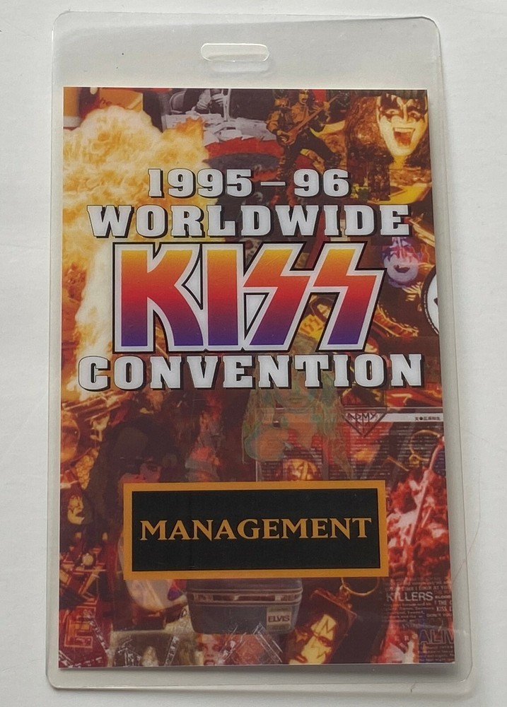 KISS vintage Laminate Pass MANAGEMENT Unplugged Convention Concert Tour 1995