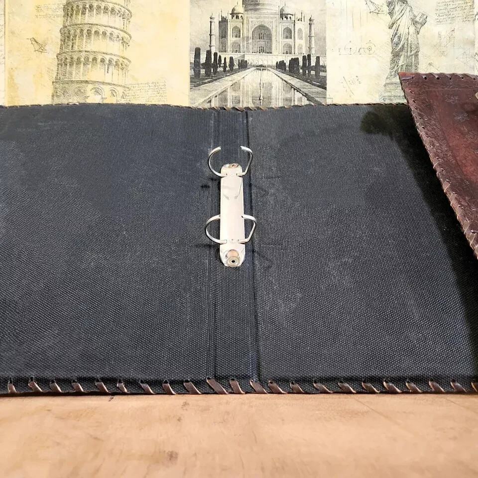 Leather Ring Grimoire Binder Binder Cover Notebook School Folder Seven Stone
