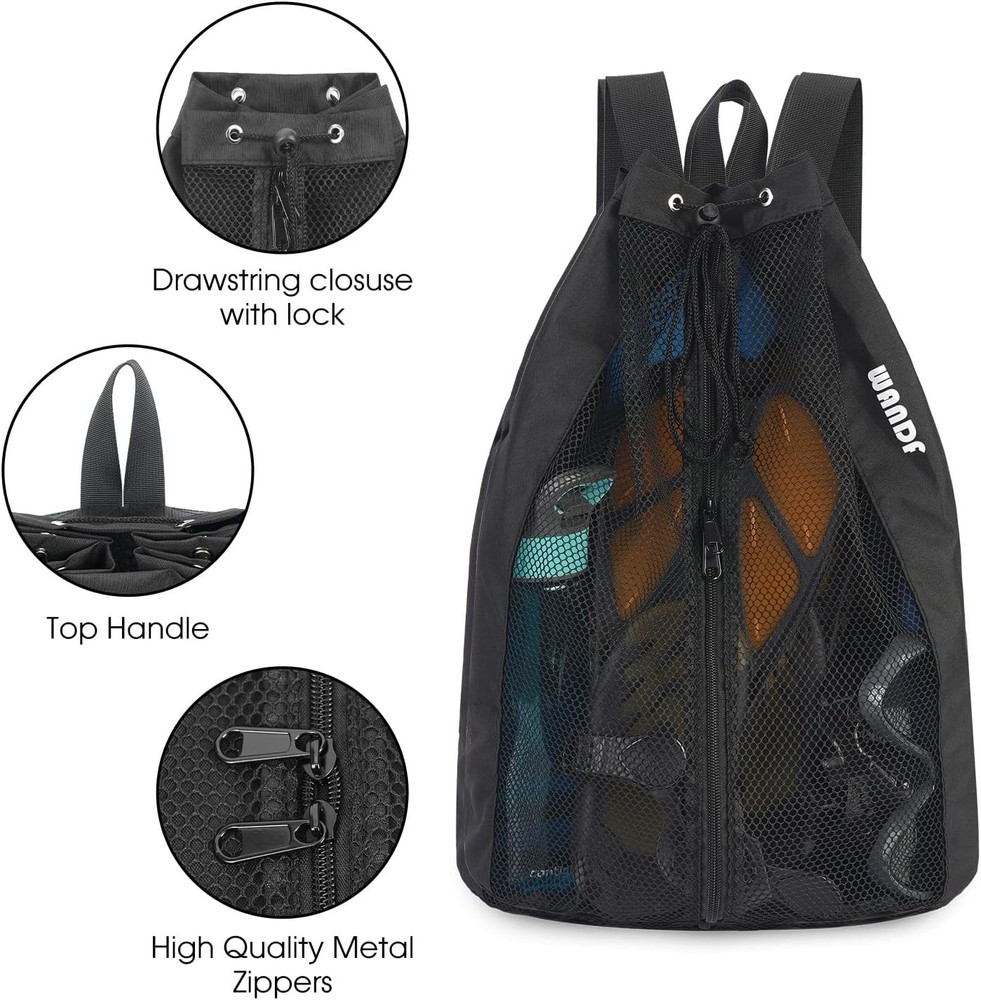 Swim Bag Mesh Drawstring Backpack Beach Backpack for Swimming, Gym, and Worko...