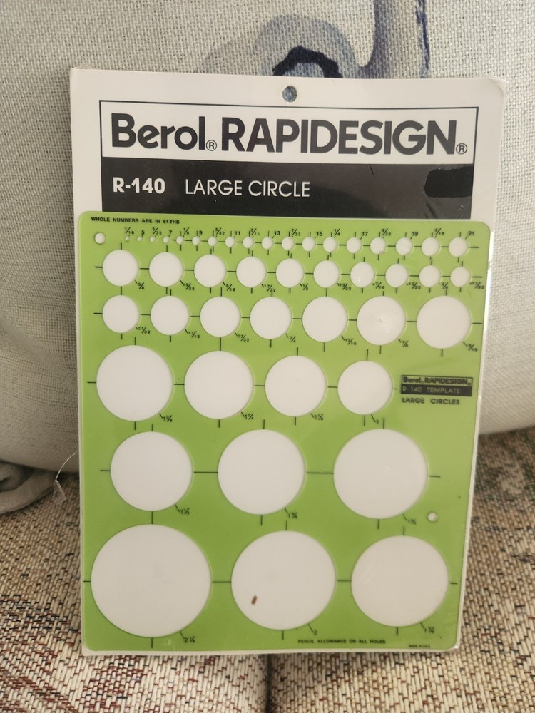 Berol Rapidesign Template - Large Circle Drawing - R-140