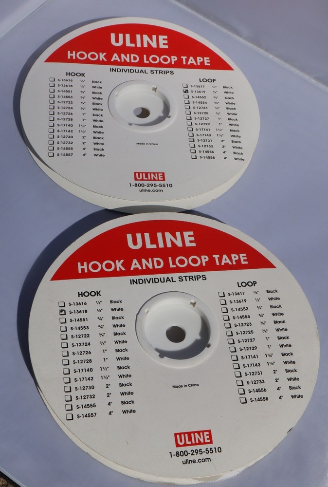 Uline hook and loop tape rolls
