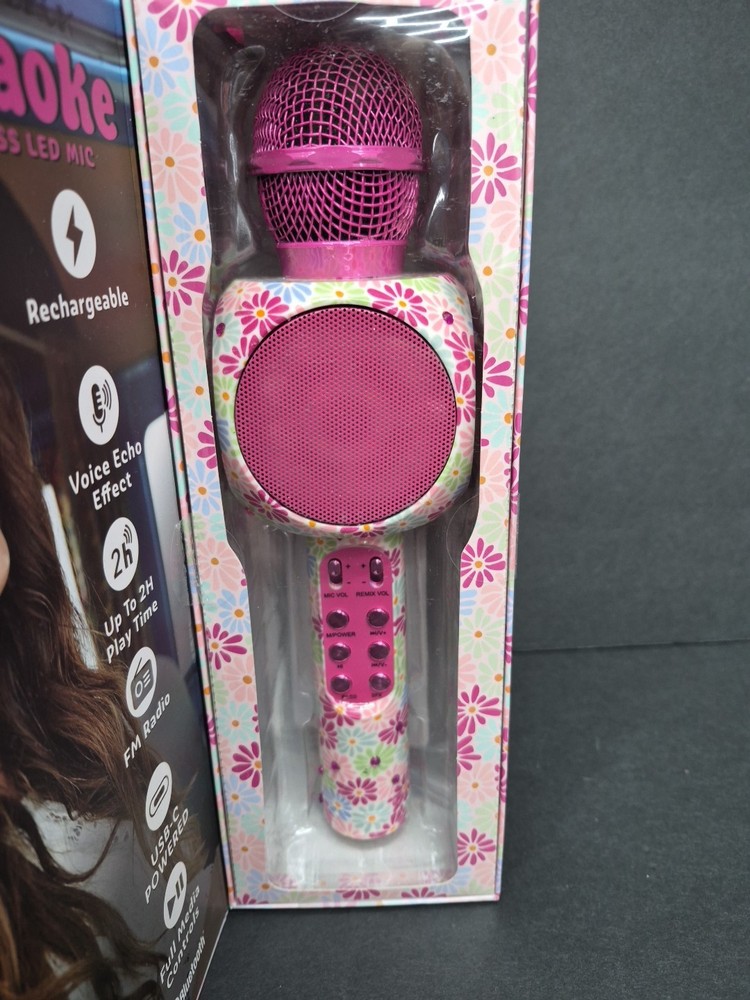 Throwback Karaoke Wireless LED Mic Bluetooth Colorful LED Lights: New