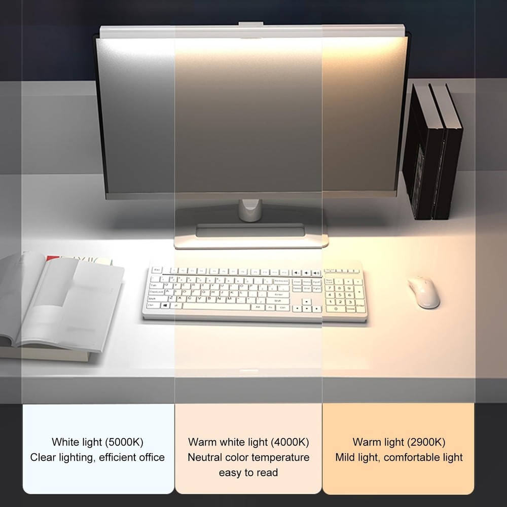 Computer Monitor Light Bar, Touch Control Adjustable E Reading USB Powered La...