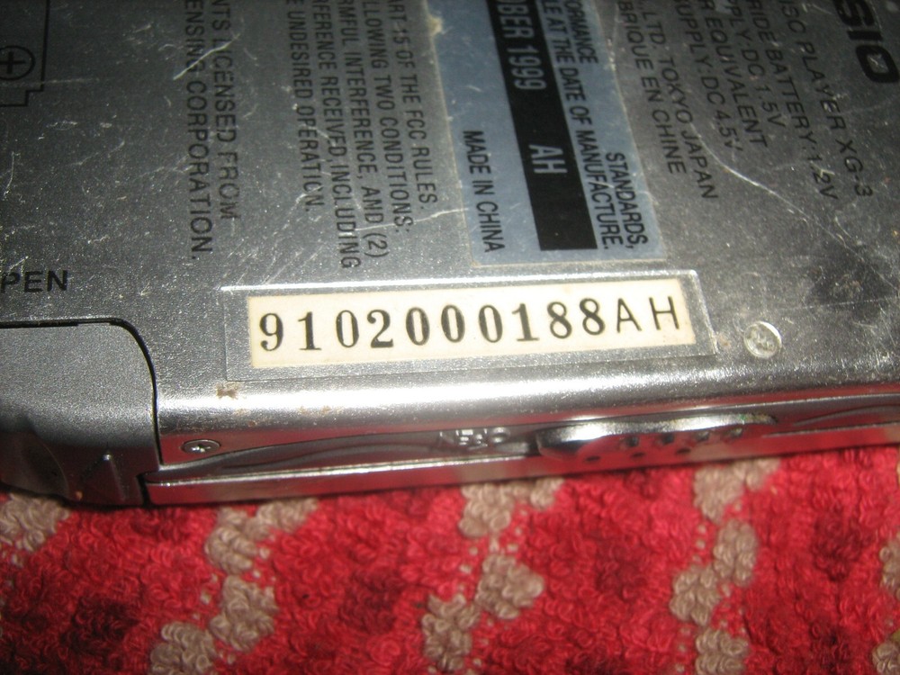 CASIO Portable Minidisc Player XG-3