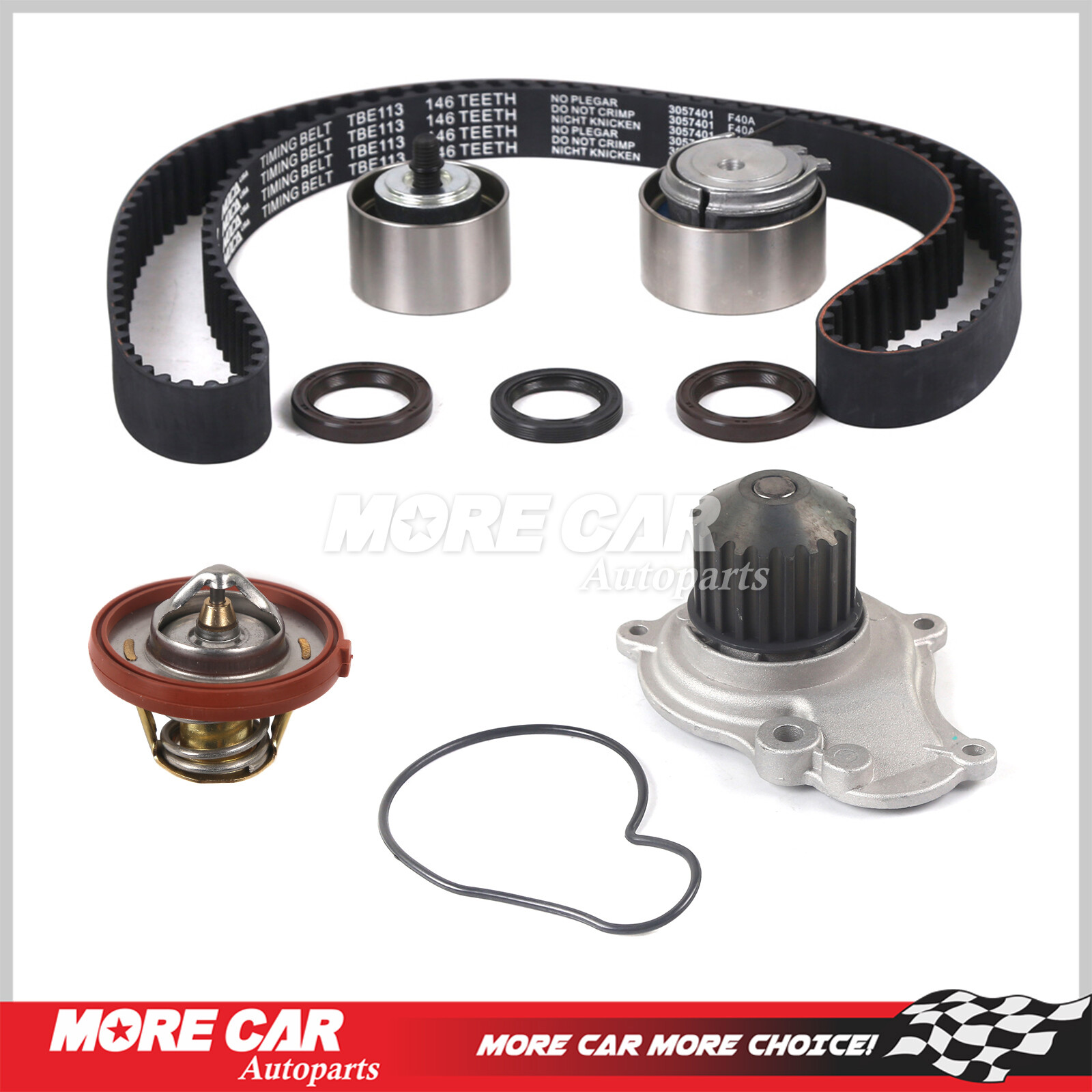 Timing Belt Kit Water Pump Thermostat for 03-10 Chrysler PT Cruiser Dodge 2.4L