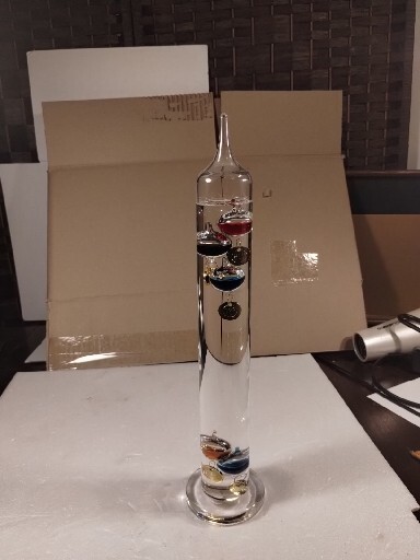Galileo liquid Thermometer  Hand Blown 14 "