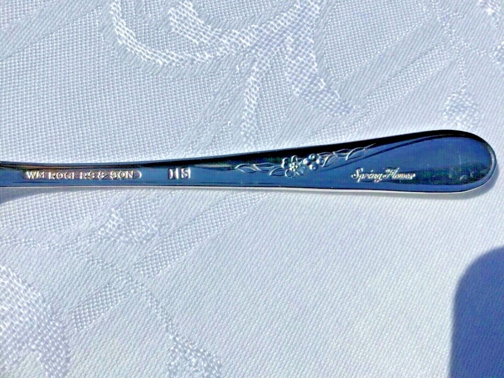 Silverplate Flatware Spring Flowers Wm Rogers Company 44 Pieces 8 Place Settings