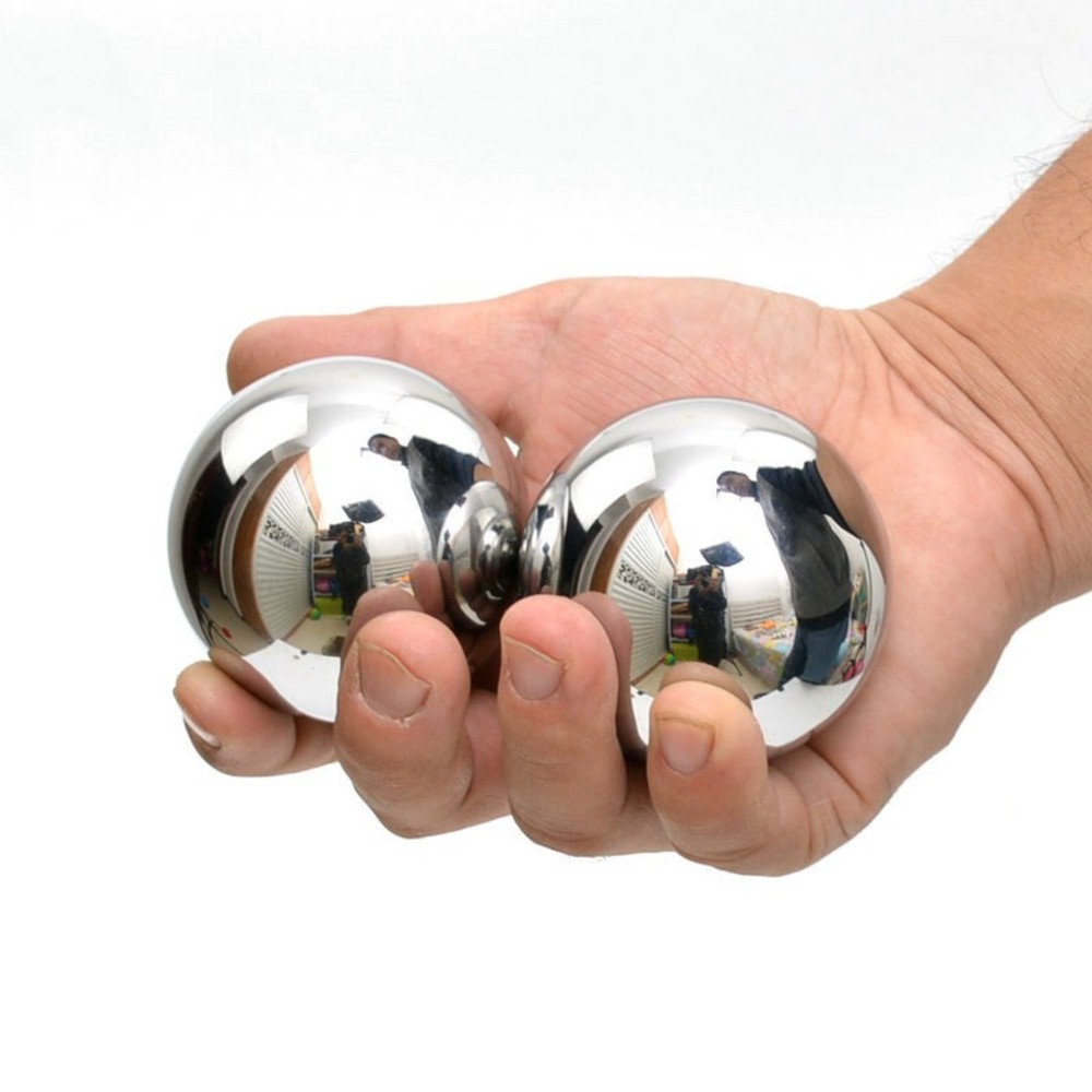 Baoding Balls Solid 316 Stainless 60mm 2pcs For Wrist Strengthening Relaxation