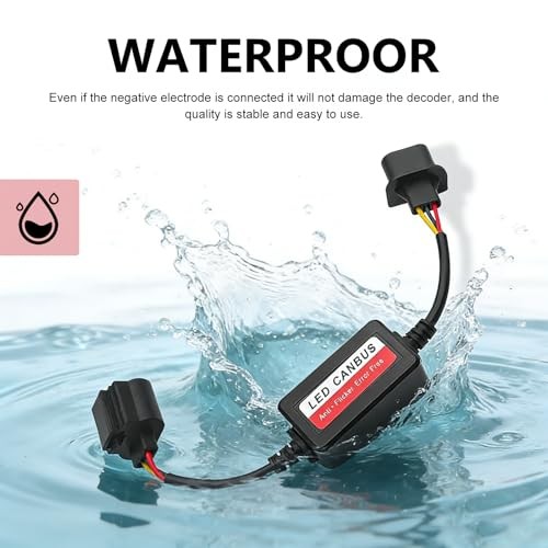 2PCS Car LED Light Decoder, H13/9008 Car LED Bulb Anti Flicker Harness, Plug &