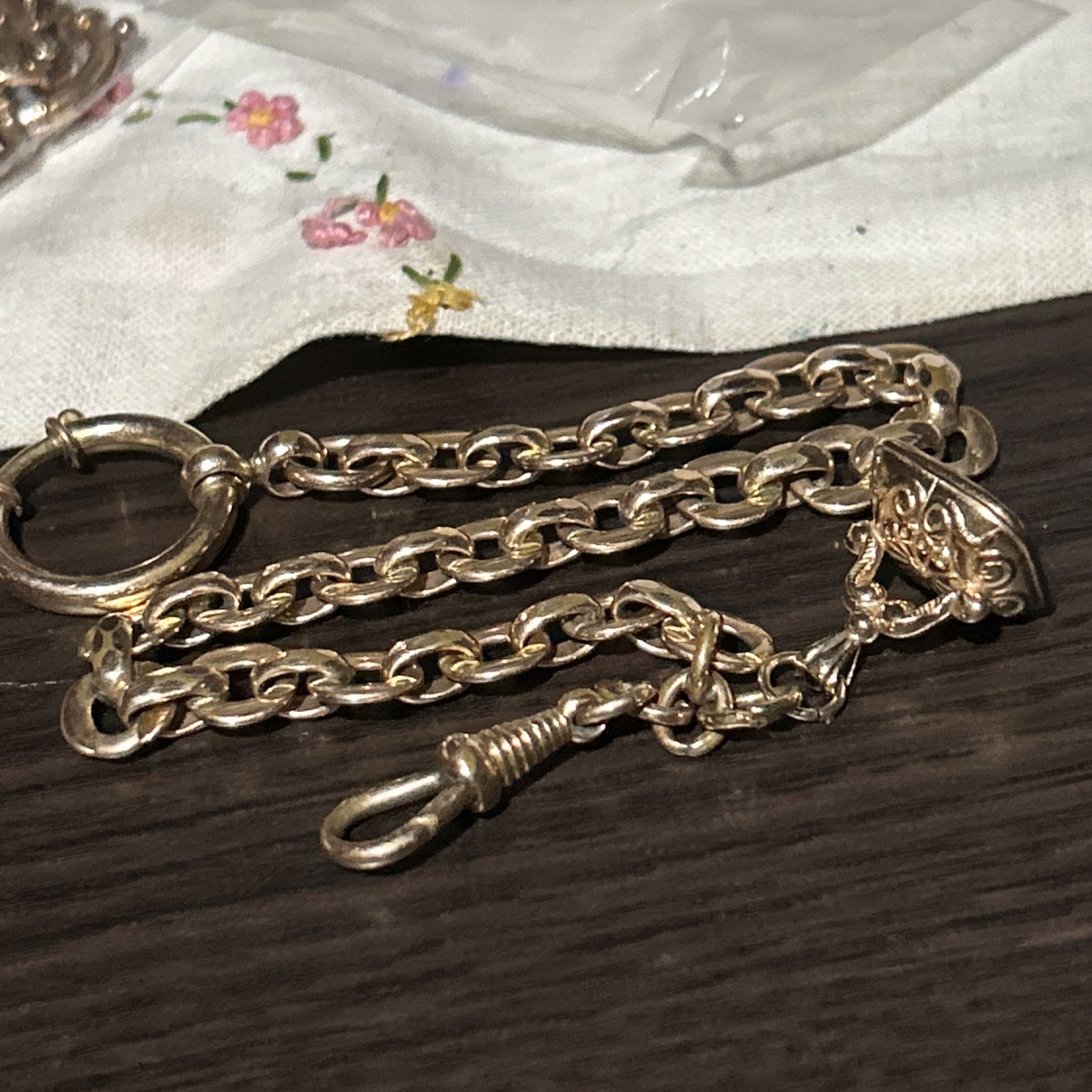 Vintage London FM Fob 9ct 375 Solid Gold Onyx Wax Seal GF Charnier Watch Chain