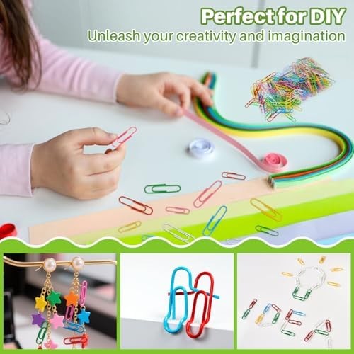 150pc Colored Paper Clips 1.3" & 2" Assorted Rustproof