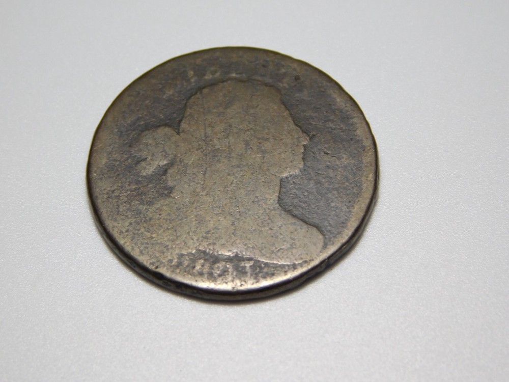 VINTAGE US COPPER COINS 1801 DRAPED BUST LARGE CENT