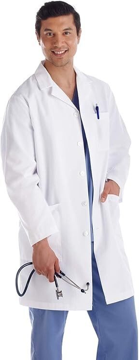 Men's Large Meta Fundamentals 15112 Mens 38" Lab Coat White