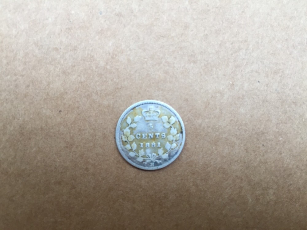 1881 canada 5 cent silver coin nickel